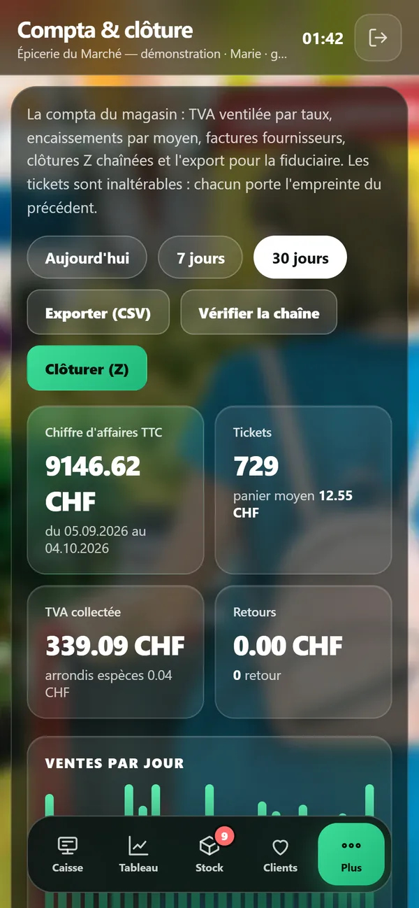 On a phone : Accounts and closing