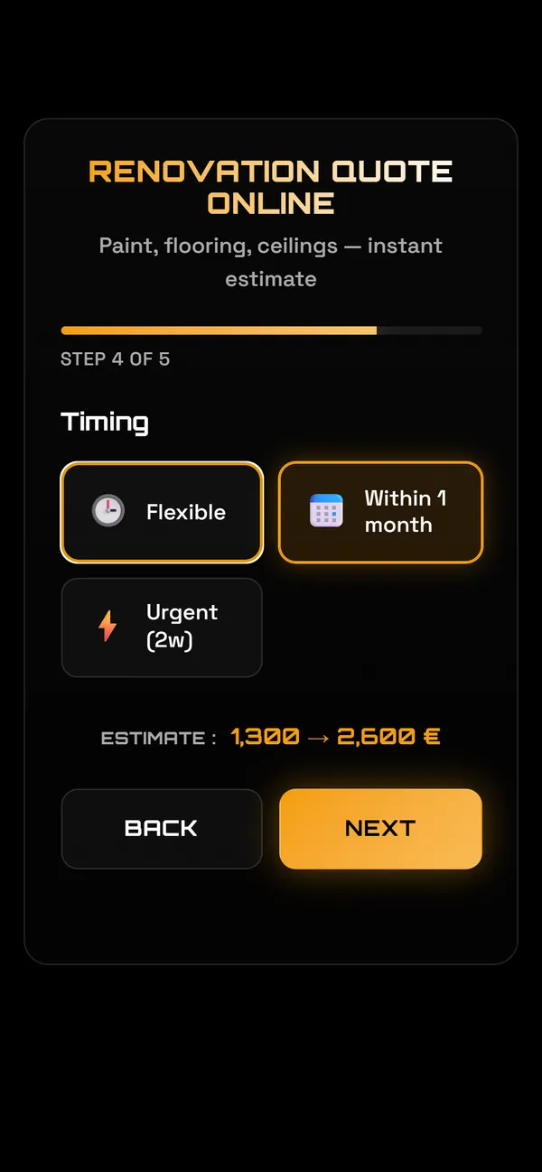 On a phone : The timing