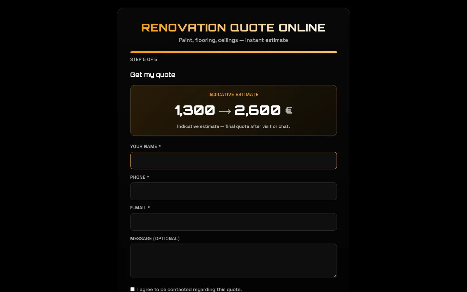 On a computer : The estimate and the request