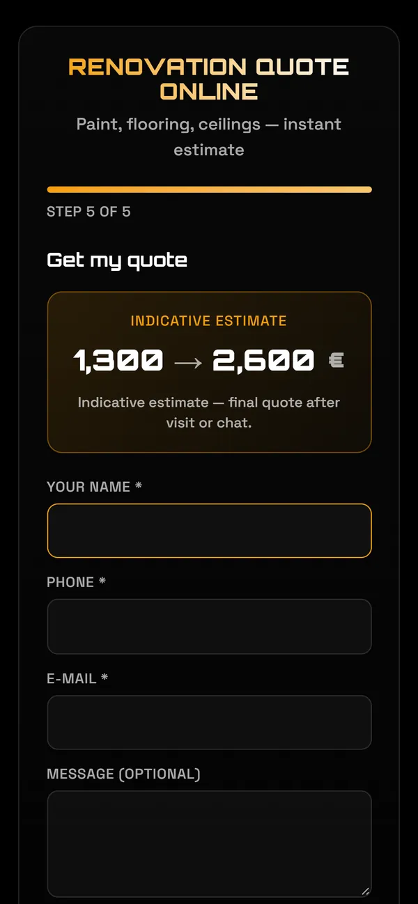 On a phone : The estimate and the request