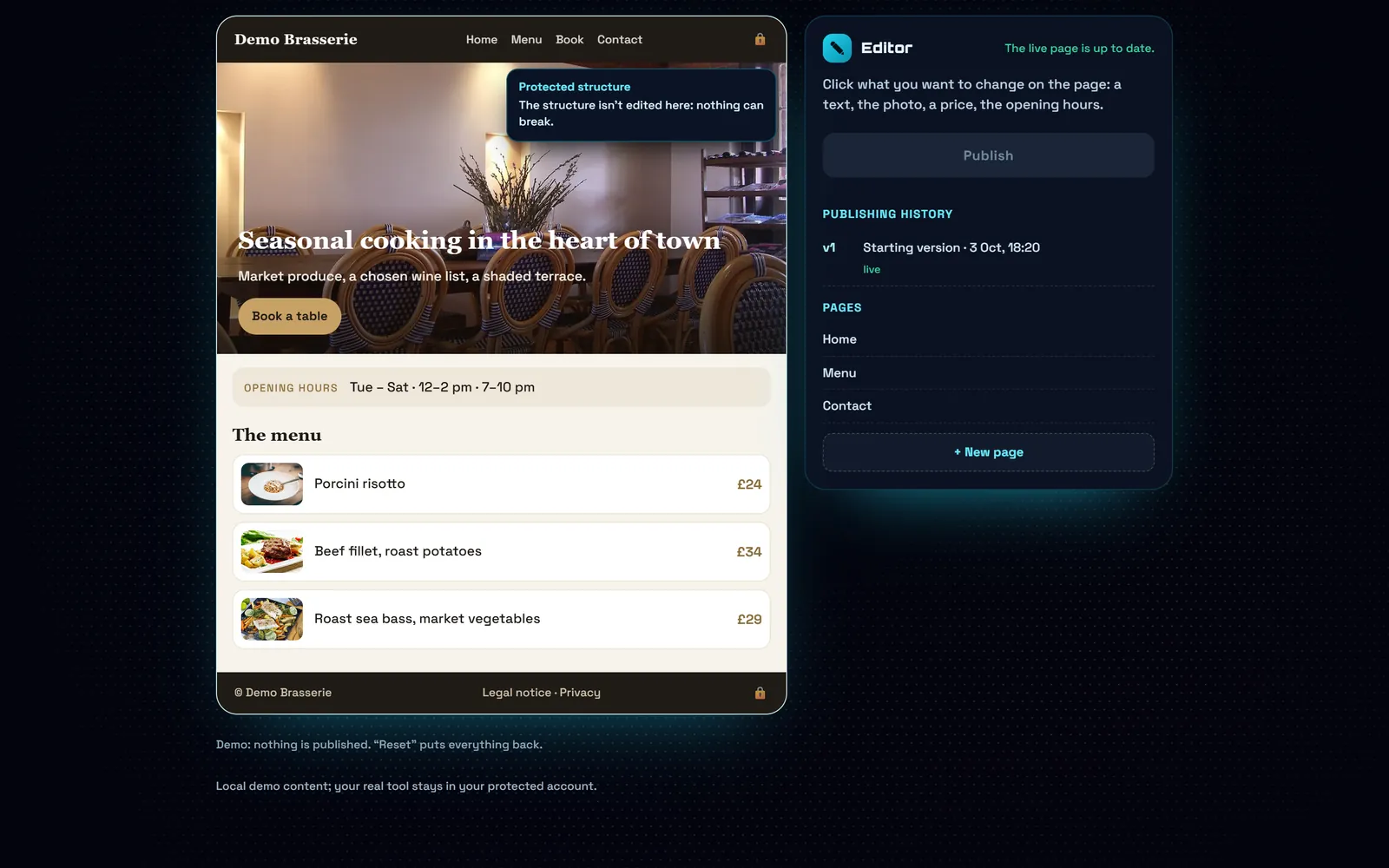 On a computer : Your page, as it is live