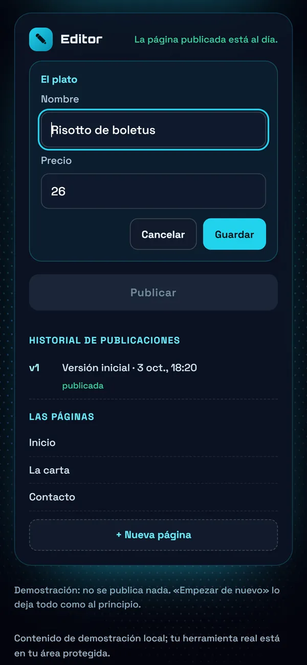 En el móvil : Cambia un precio