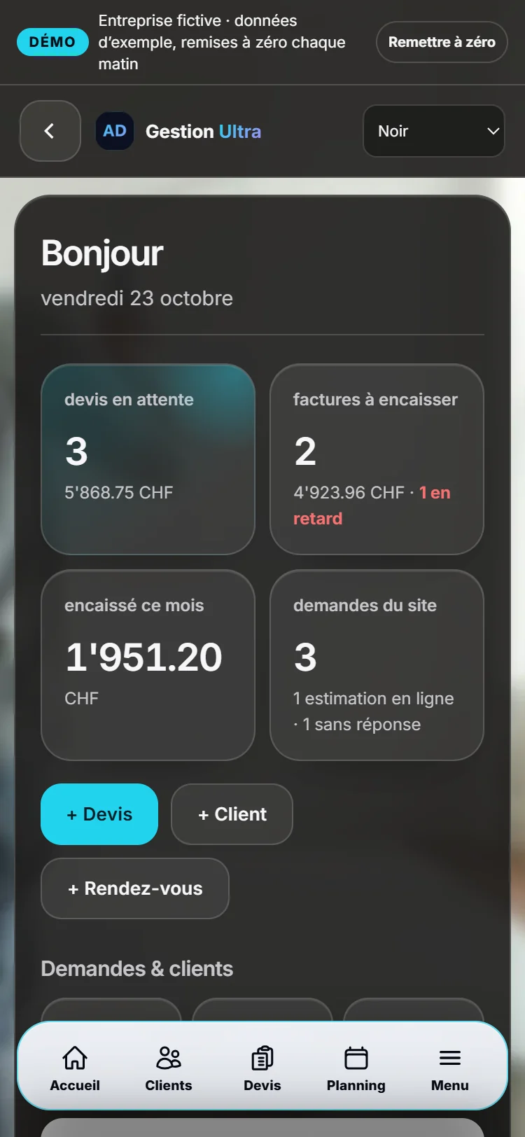 En el móvil : El panel