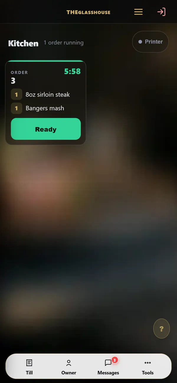 On a phone : Kitchen and pass