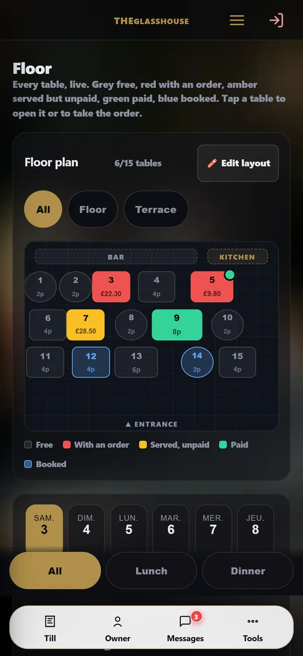 On a phone : The floor