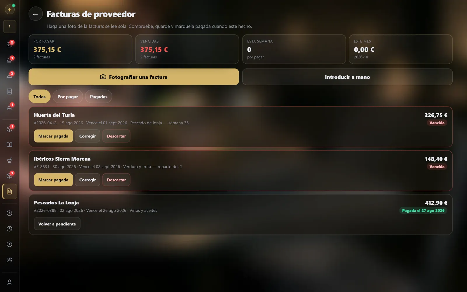 En el ordenador : Compras y proveedores