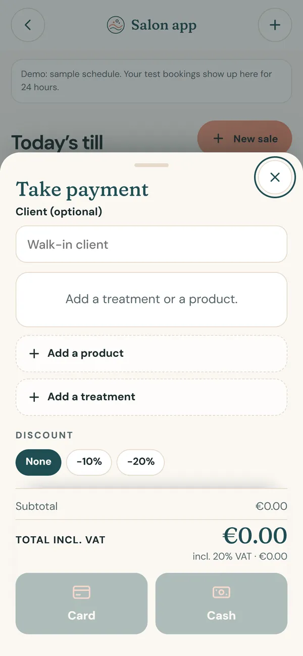 On a phone : The salon till