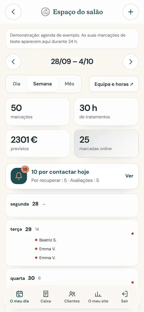 No telemóvel : A agenda