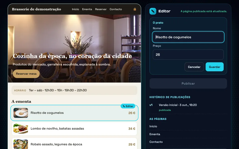Atualizar o site